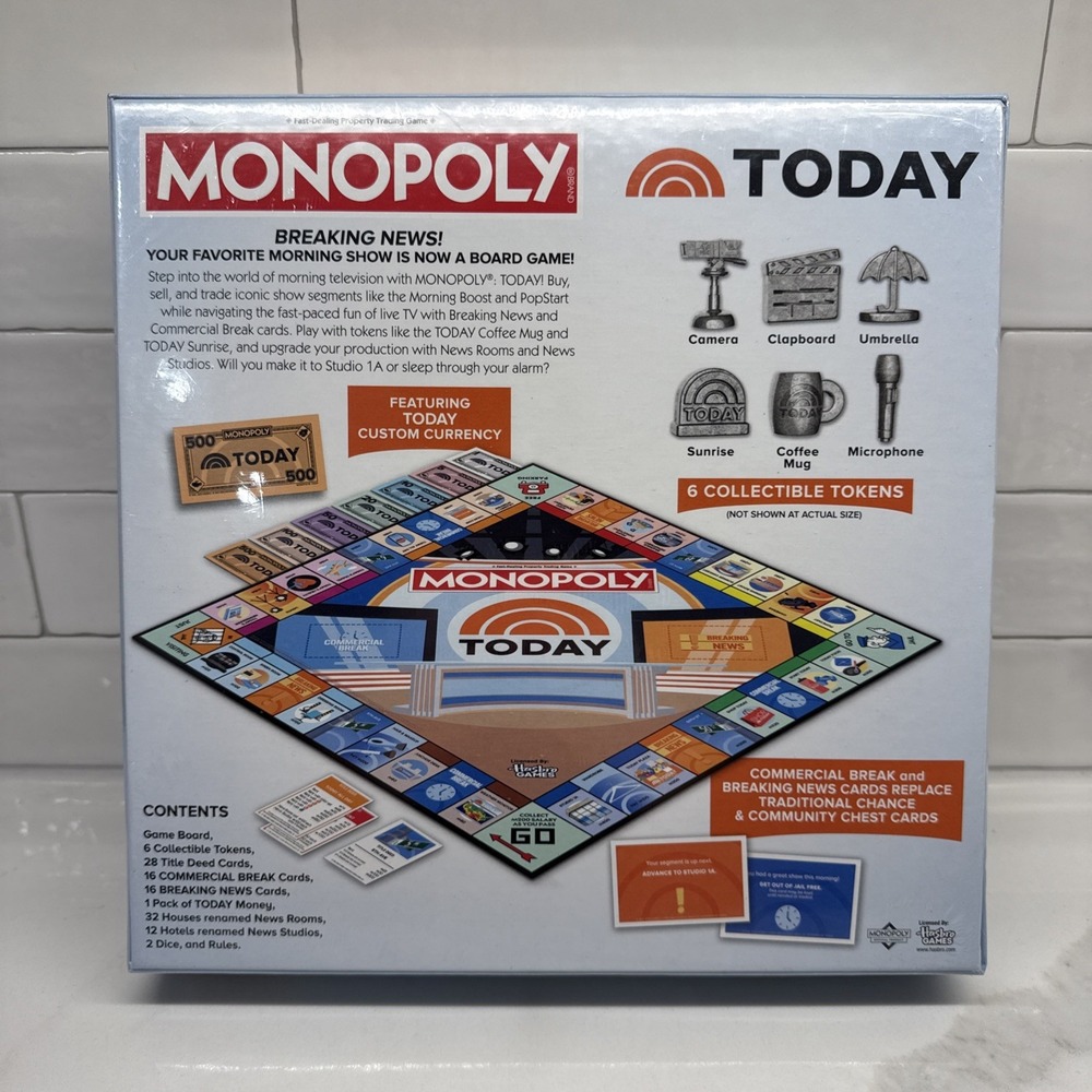 Monopoly TODAY Show Board Game NBC The Op Games 2025 New Factory Sealed FastShip - Picture 2 of 13